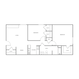 A black and white image of a house floor plan.