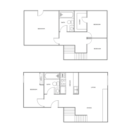 A black and white image of a floor plan for a house.