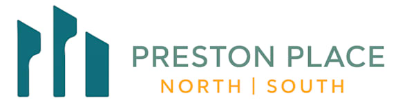 The image is a logo for Preston Place with the options of North or South.