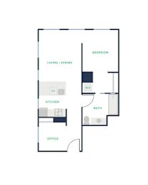  Floor Plan 1x1 - J