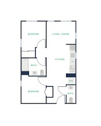  Floor Plan 2x1.5 - A