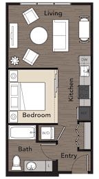 1 bedroom 1 bath at Kirkland Crossing Apartments, Washington, 98033