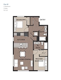 2 bed 2 bath E at Ravello Apartments, Redmond, Washington