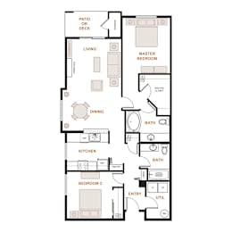 Valley Springs Apartments 2-Bedroom Douglas Floorplan