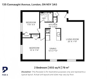  Floor Plan 2 Bedroom