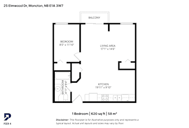 Floor Plan 1 Bedroom