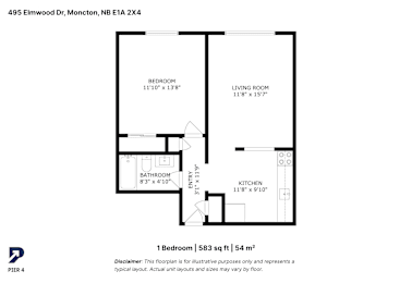 A floor plan for a Moncton, NB apartment.