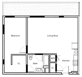 B3 Floor Plan at The Dillon, Los Angeles, 90026