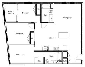 D1 Floor Plan at The Dillon, Los Angeles California