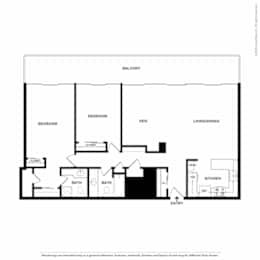 A black and white image of a floor plan for a home.