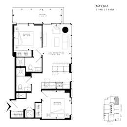 Floor plan of Cavali (2 Bed, 2 Bath) at SoHo Italia