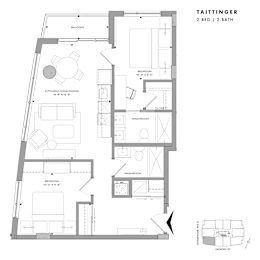 Floor plan of Taittinger (2 Bed, 2 Bath) at SoHo Champagne 2