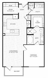 A black and white floor plan of a house with labeled rooms.