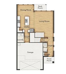 Harmony Floor1 Floor Plan at Cottages at Beltmill Apartments, Saginaw, 76131