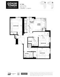 A black and white image of a floor plan for the Gemini Tower.