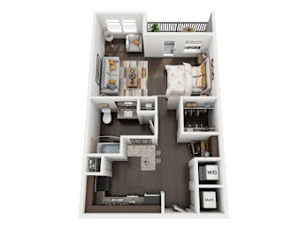 A top-down view of a house layout with labeled rooms.