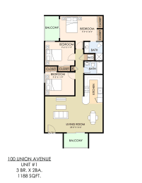 a floor plan of two bedroom unit at the beach residences