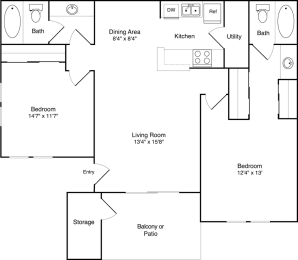 a floor plan of a house with a bedroom and a living room