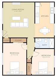  Floor Plan Two Bedroom One Bath