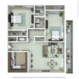  Floor Plan Two Bedroom One Bathroom