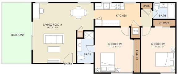 2 Bedroom 2 Bath