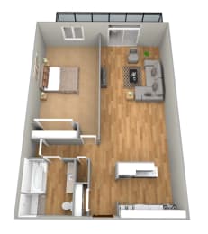  Floor Plan One Bedroom One Bath
