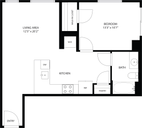 a floor plan of a bedroom apartment