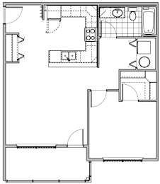 A black and white image of a floor plan for a house.