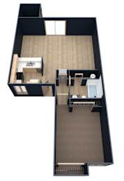 A black and white architectural floor plan of a house.