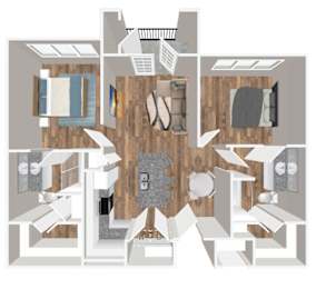 A floor plan of a house with a central hallway and rooms surrounding it.