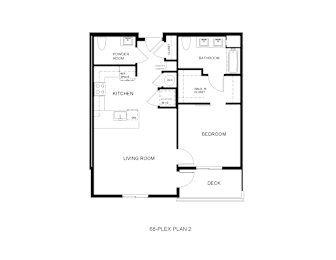 Floor Plan  A black and white image of a 68-plex plan.