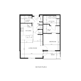 Floor Plan  A black and white floor plan of a 68-plex building.
