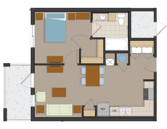 he Quarry 1 Bedroom Floor Plan
