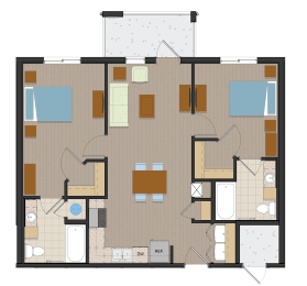 B1-2 Bedroom Floor Plan Image | The Quarry | Key West, FL