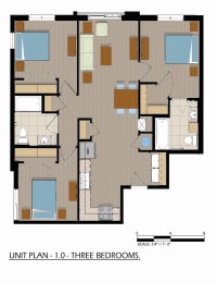 floor plan of the second level of the apartment