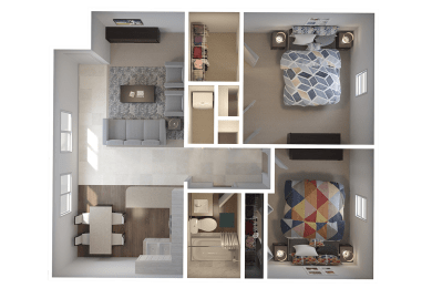 Townsgate Apartments 2 Bedroom Floor Plan