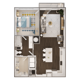 D4 Floor Plan at Spinning Mill Lofts, Clayton
