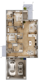 2BR Townhome Floor Plan at Regency Townes, Winterville