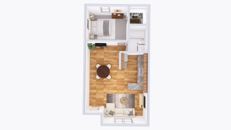 a floor plan of a house with a bathroom and a living room