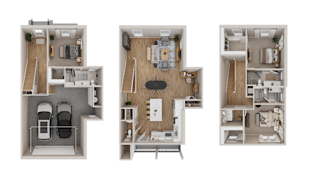 TH3 Floor Plan at Adler Montford Park + Drexel Townes, Charlotte, NC, 28209