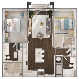 Jenny Floor Plan at Spinning Mill Lofts, Clayton, NC 27520