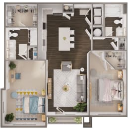 Poplin Floor Plan at Spinning Mill Lofts, North Carolina, 27520