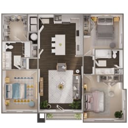 Rover Floor Plan at Spinning Mill Lofts, Clayton, NC 27520
