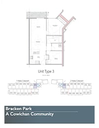 2d floorplan of a 2 bedroom, 1 bathroom unit