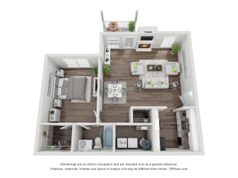 1 bedroom x 1 bath 950sf