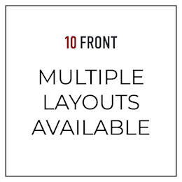 A sign that says 10 Front Multiple Layouts Available.