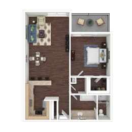 One-Bed Floor Plan at Marina Harbor, Marina del Rey, 90292