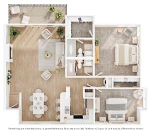 A floor plan of a house with a kitchen, living room, dining room, and bathroom.