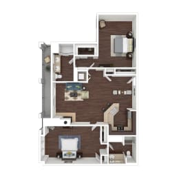 B4A Floor Plan at Marina Harbor, Marina del Rey