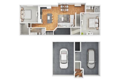 2 bed 2 bath floor plan B at Level 25 at Sunset by Picerne, Nevada